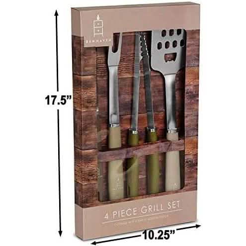 4-Piece: Den Haven Stainless Steel BBQ Accessory Grill Tool Set DailySale