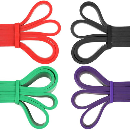 4-Piece: Exercise Bands Latex Resistance elastic Band -Pull Up Assist Bands Fitness DailySale