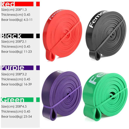 4-Piece: Exercise Bands Latex Resistance elastic Band -Pull Up Assist Bands Fitness DailySale