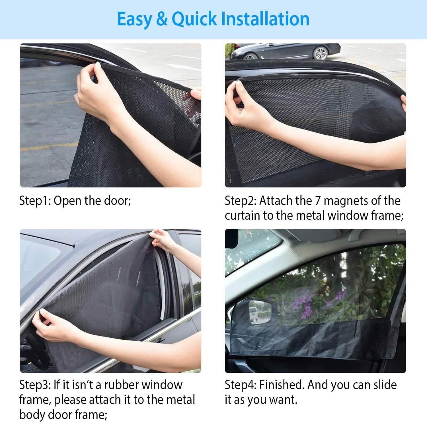 4-Piece: Front Rear Car Window Magnet Covers DailySale