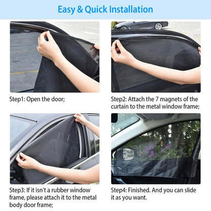 4-Piece: Front Rear Car Window Magnet Covers DailySale
