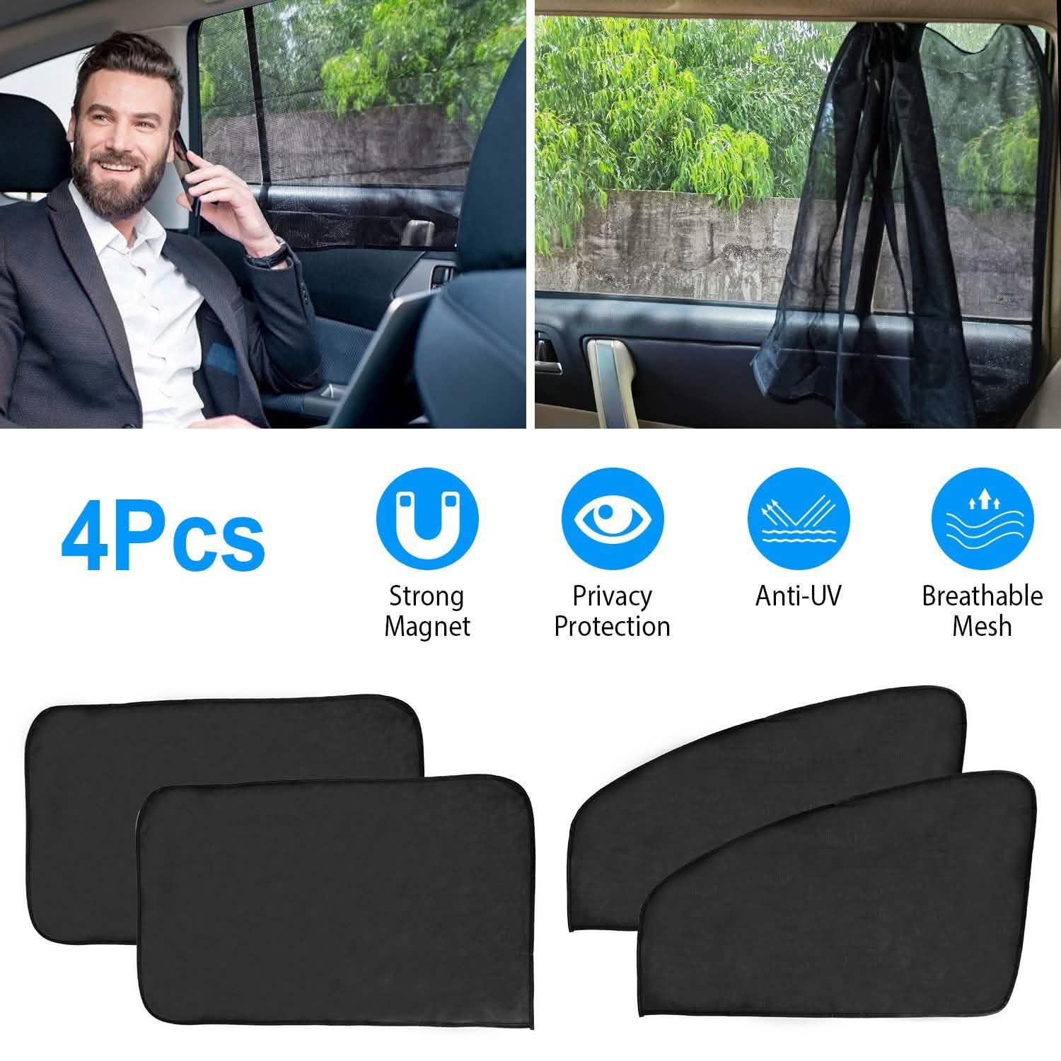 4-Piece: Front Rear Car Window Magnet Covers DailySale