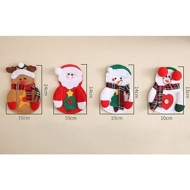 4-Piece: Holiday Tableware Sets Christmas Knife And Fork Bags DailySale
