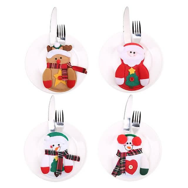 4-Piece: Holiday Tableware Sets Christmas Knife And Fork Bags DailySale