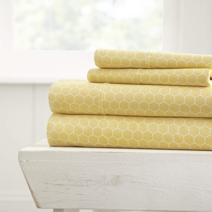 4-Piece: Honeycomb Patterned Sheet Set DailySale