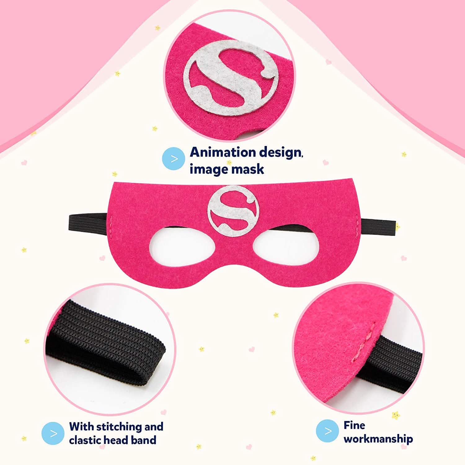 4-Piece: Kids Dress Up Superhero Capes Set and Slap Bracelets for Girls DailySale