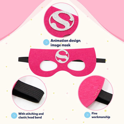 4-Piece: Kids Dress Up Superhero Capes Set and Slap Bracelets for Girls DailySale