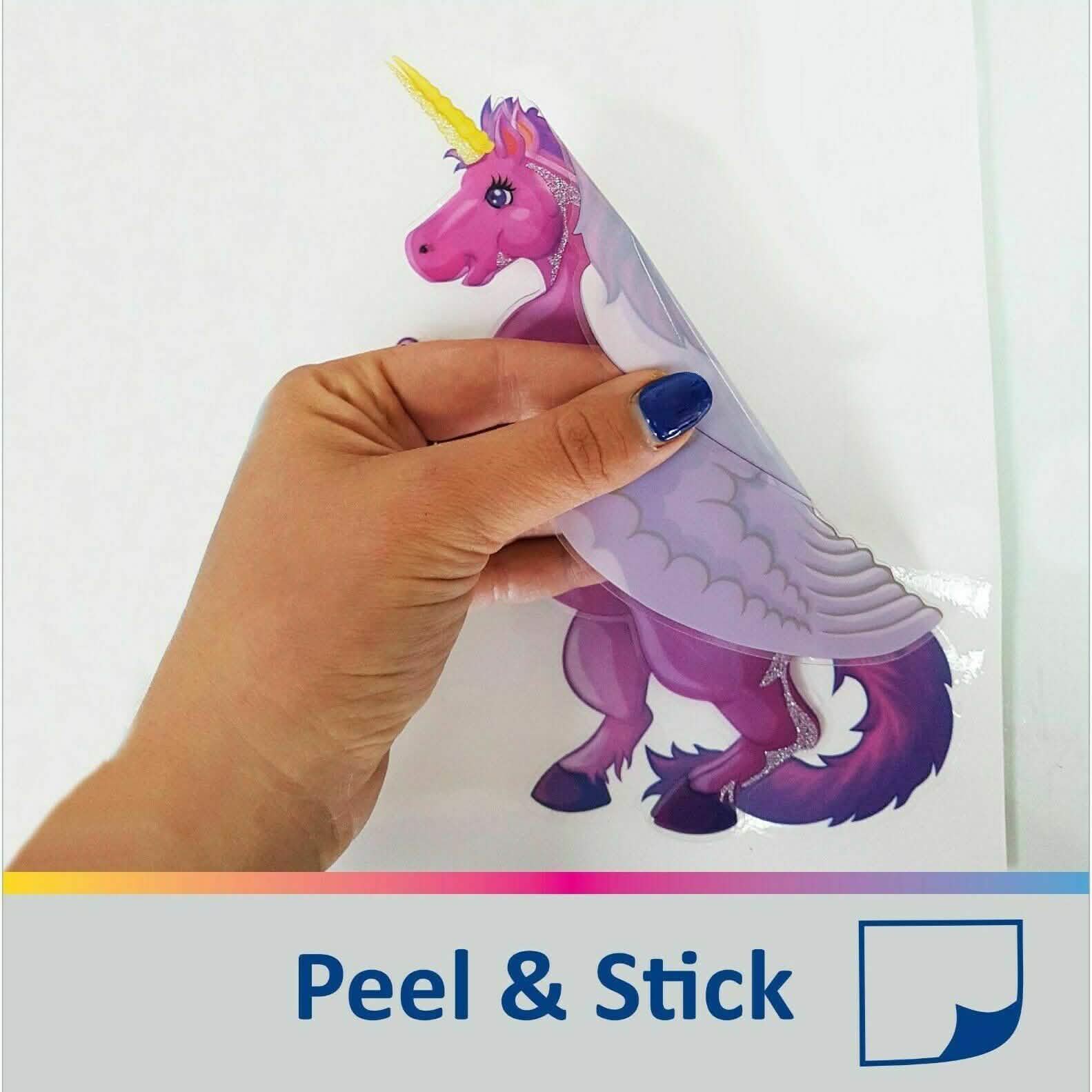4-Piece: Malkin - Large Unicorn 3D Wall Decal Stickers Set DailySale