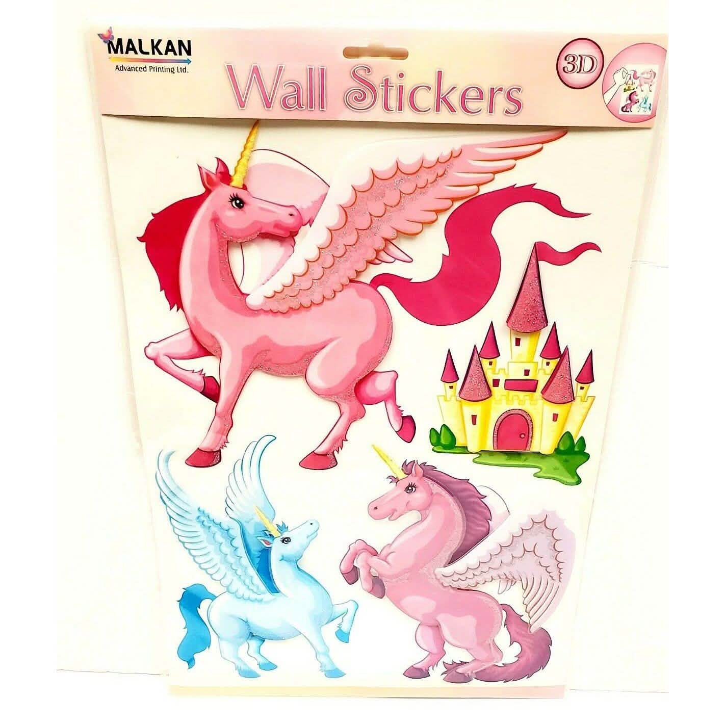 4-Piece: Malkin - Large Unicorn 3D Wall Decal Stickers Set DailySale