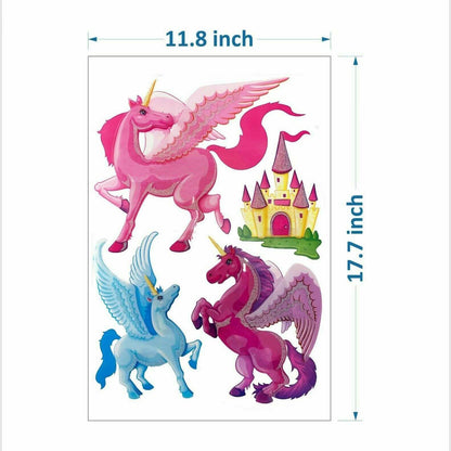 4-Piece: Malkin - Large Unicorn 3D Wall Decal Stickers Set DailySale