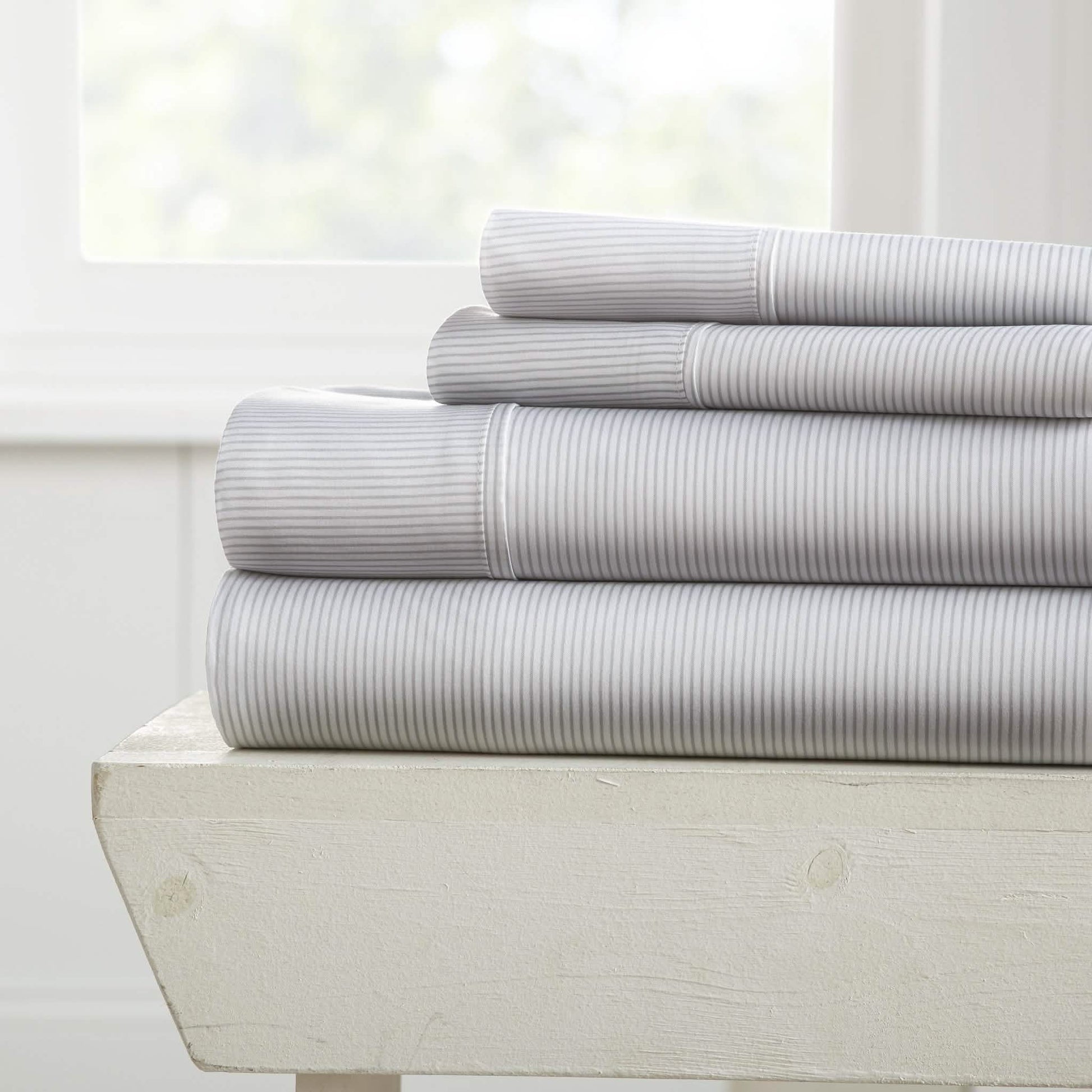 4-Piece: Pinstriped Patterned Sheet Set DailySale