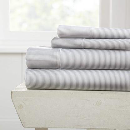 4-Piece: Pinstriped Patterned Sheet Set DailySale