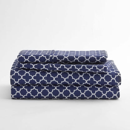 4-Piece: Quatrefoil Patterned Sheet Set DailySale