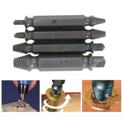 4-Piece Set: DrillPro Double-Sided Damaged Screw Extractors DailySale
