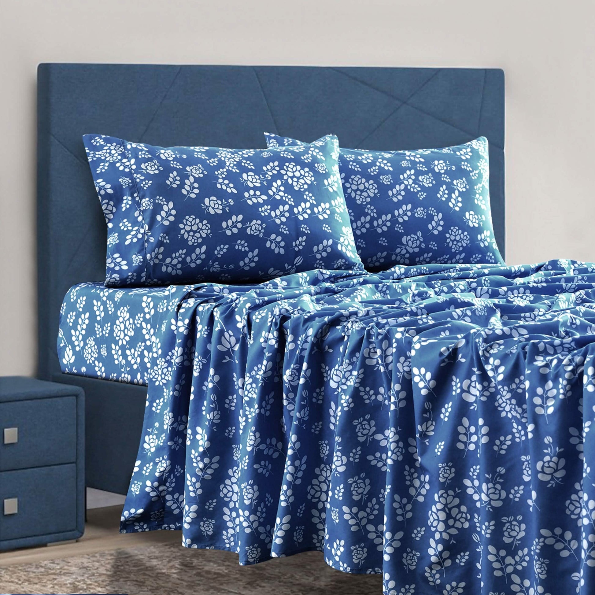 4-Piece Set: Floral Sheets Set Hypoallergenic Microfiber Ultra Soft Bed Sheets DailySale