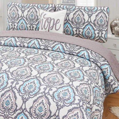 4-Piece Set: Printed Pattern Quilt Set DailySale