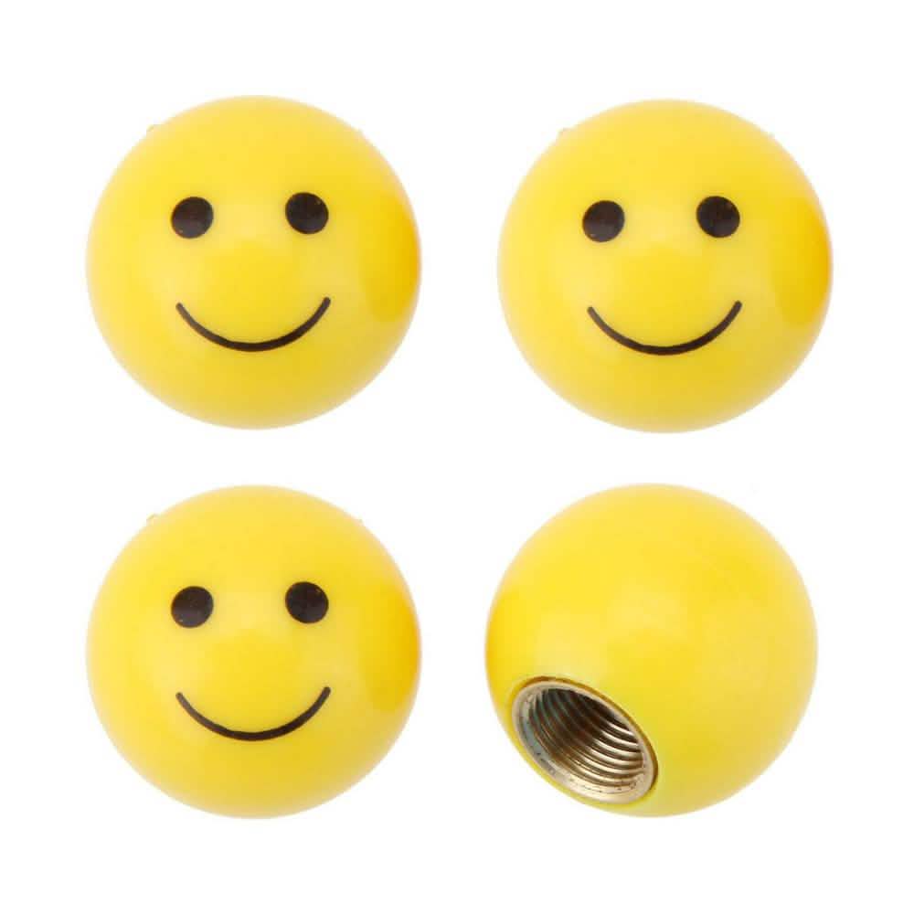 4-Piece Set: Smiley Face Bike Valve Covers DailySale