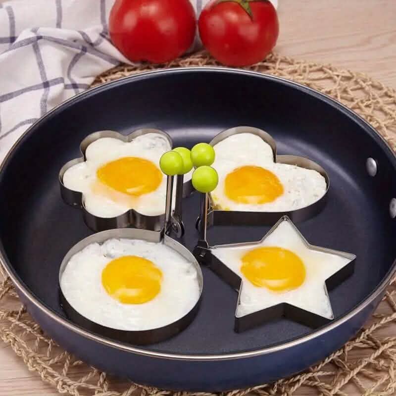 4-Piece Set: Stainless Steel Creative Egg Ring Molds DailySale