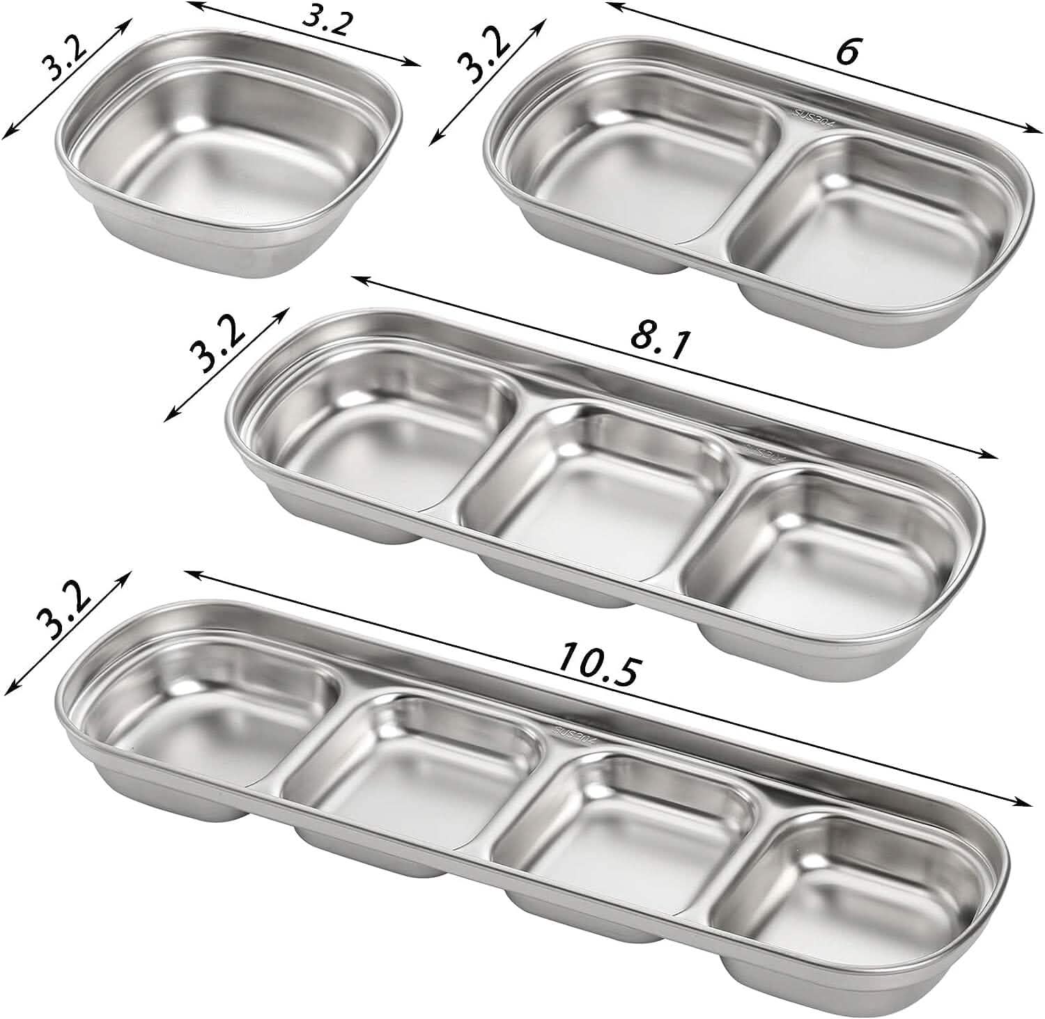 4-Piece Set: Stainless Steel Sauce Dish DailySale