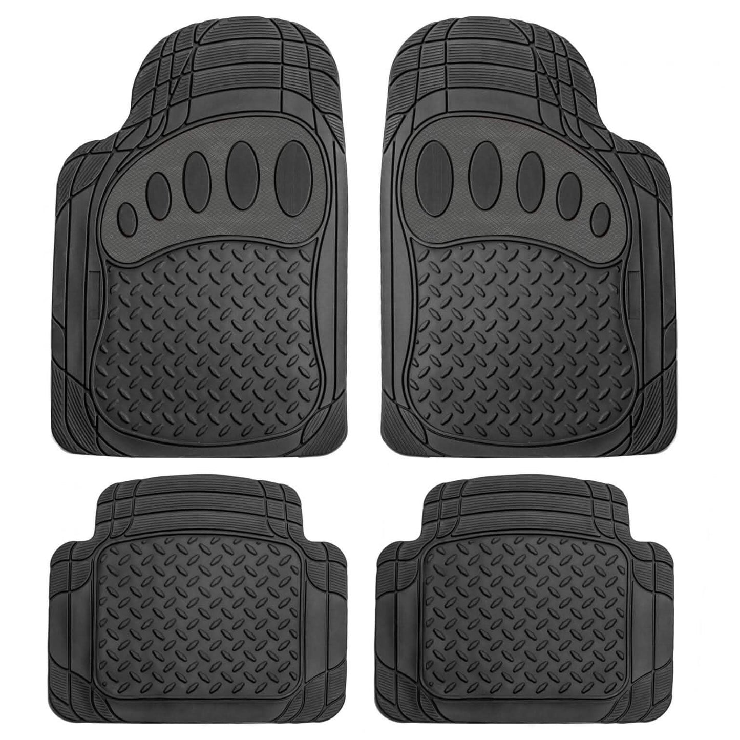 4-Piece Set: Trimmable ClimaProof™ Non-Slip Rubber Floor Mats With Footprint Design DailySale