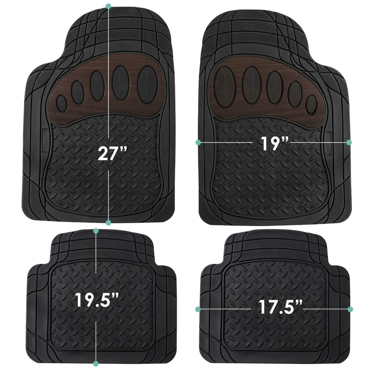 4-Piece Set: Trimmable ClimaProof™ Non-Slip Rubber Floor Mats With Footprint Design DailySale