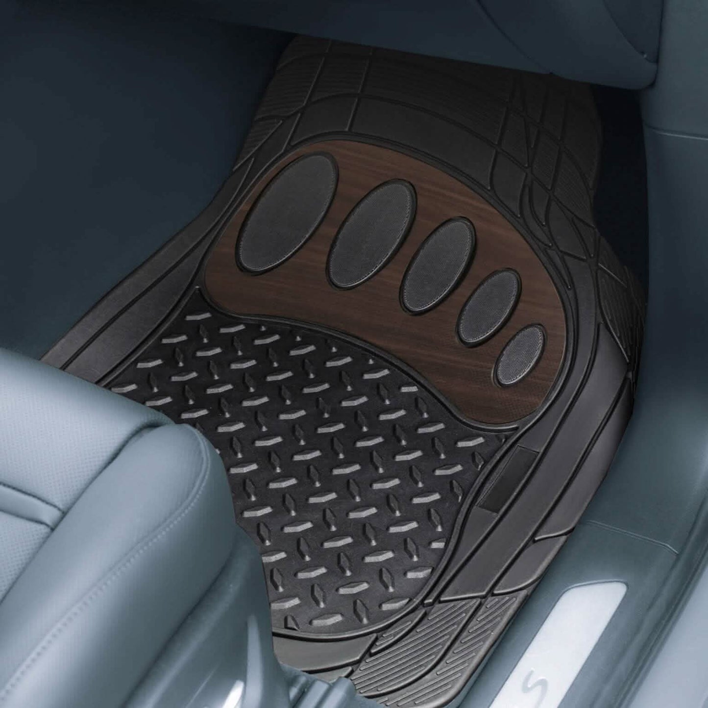 4-Piece Set: Trimmable ClimaProof™ Non-Slip Rubber Floor Mats With Footprint Design DailySale