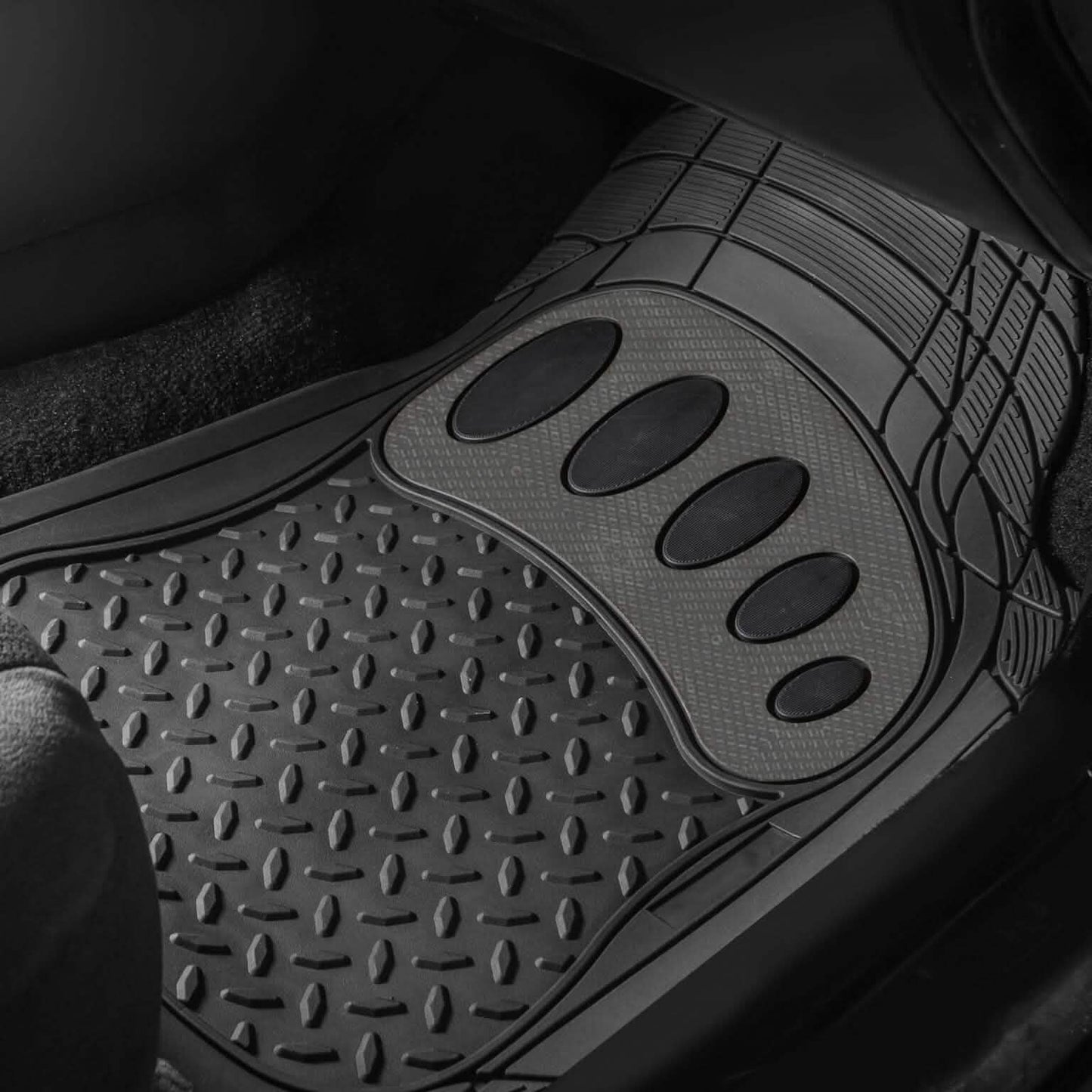 4-Piece Set: Trimmable ClimaProof™ Non-Slip Rubber Floor Mats With Footprint Design DailySale