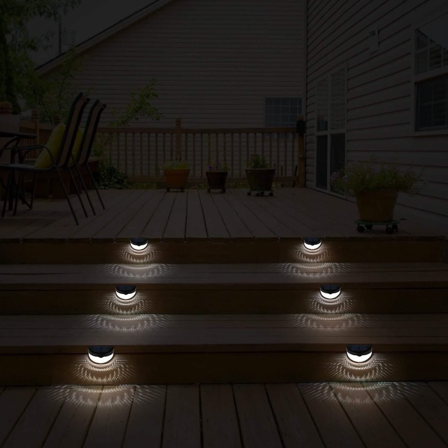 4-Piece: Solar Fence Outdoor Lights DailySale