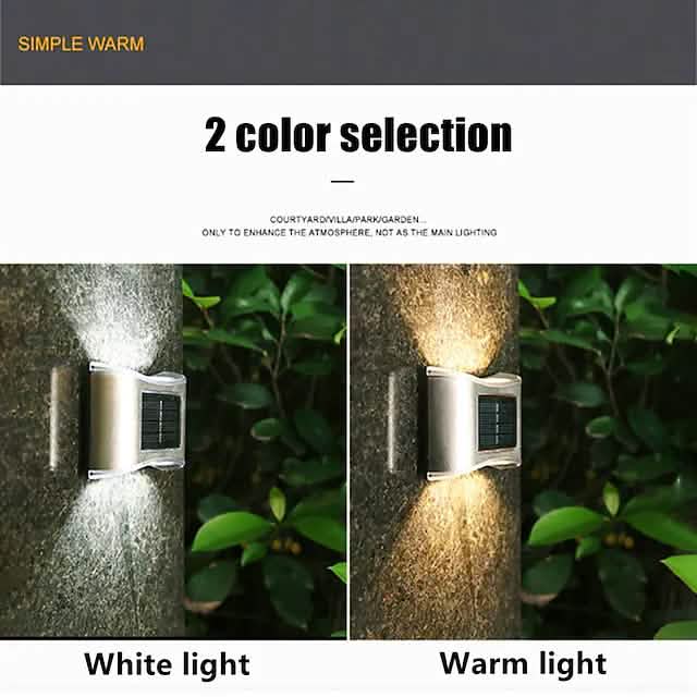4-Piece: Solar Outdoor 6 LED Waterproof Wall Lights DailySale