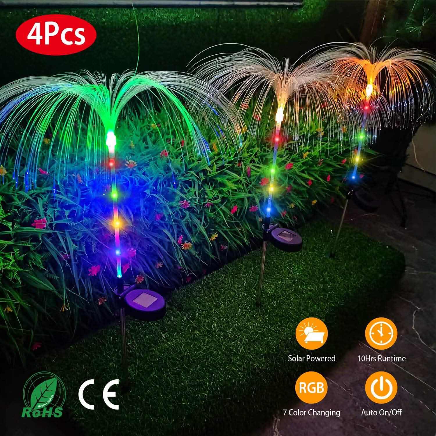 4-Piece: Solar Powered Jellyfish Lights DailySale