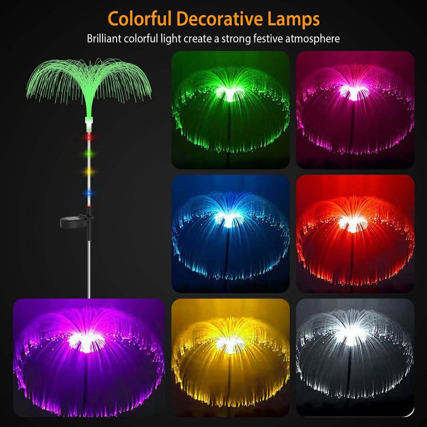 4-Piece: Solar Powered Jellyfish Lights DailySale