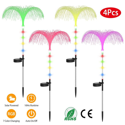 4-Piece: Solar Powered Jellyfish Lights DailySale