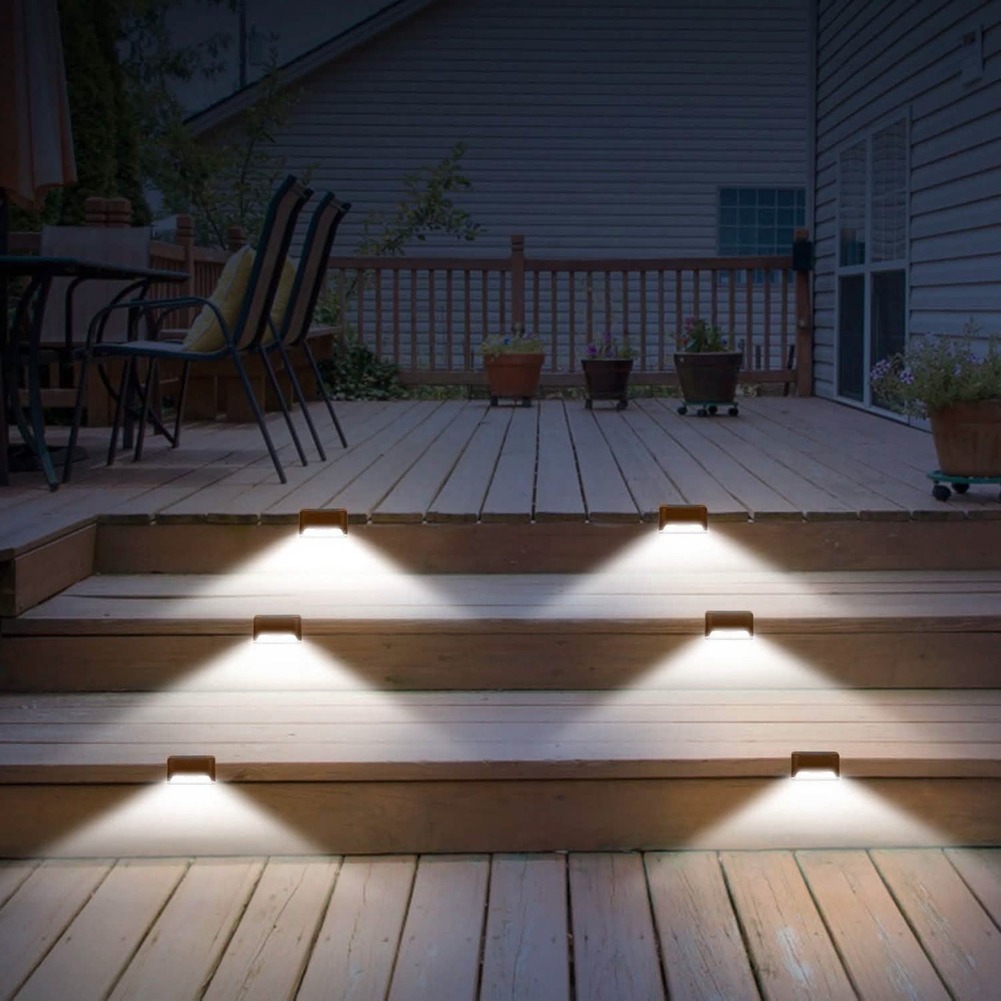 4-Piece: Solar Powered LED Step Lights DailySale