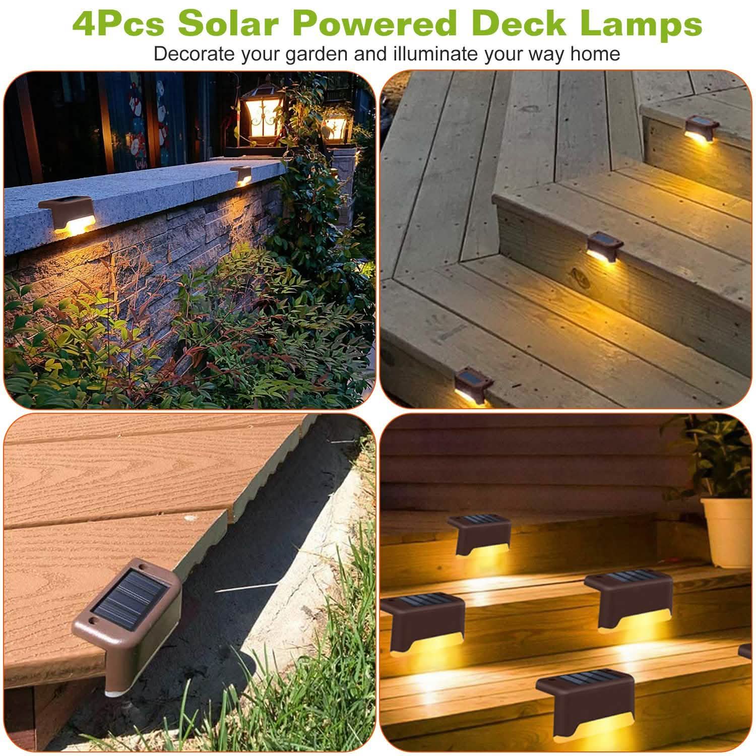 4-Piece: Solar Powered LED Step Lights DailySale