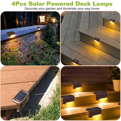 4-Piece: Solar Powered LED Step Lights DailySale