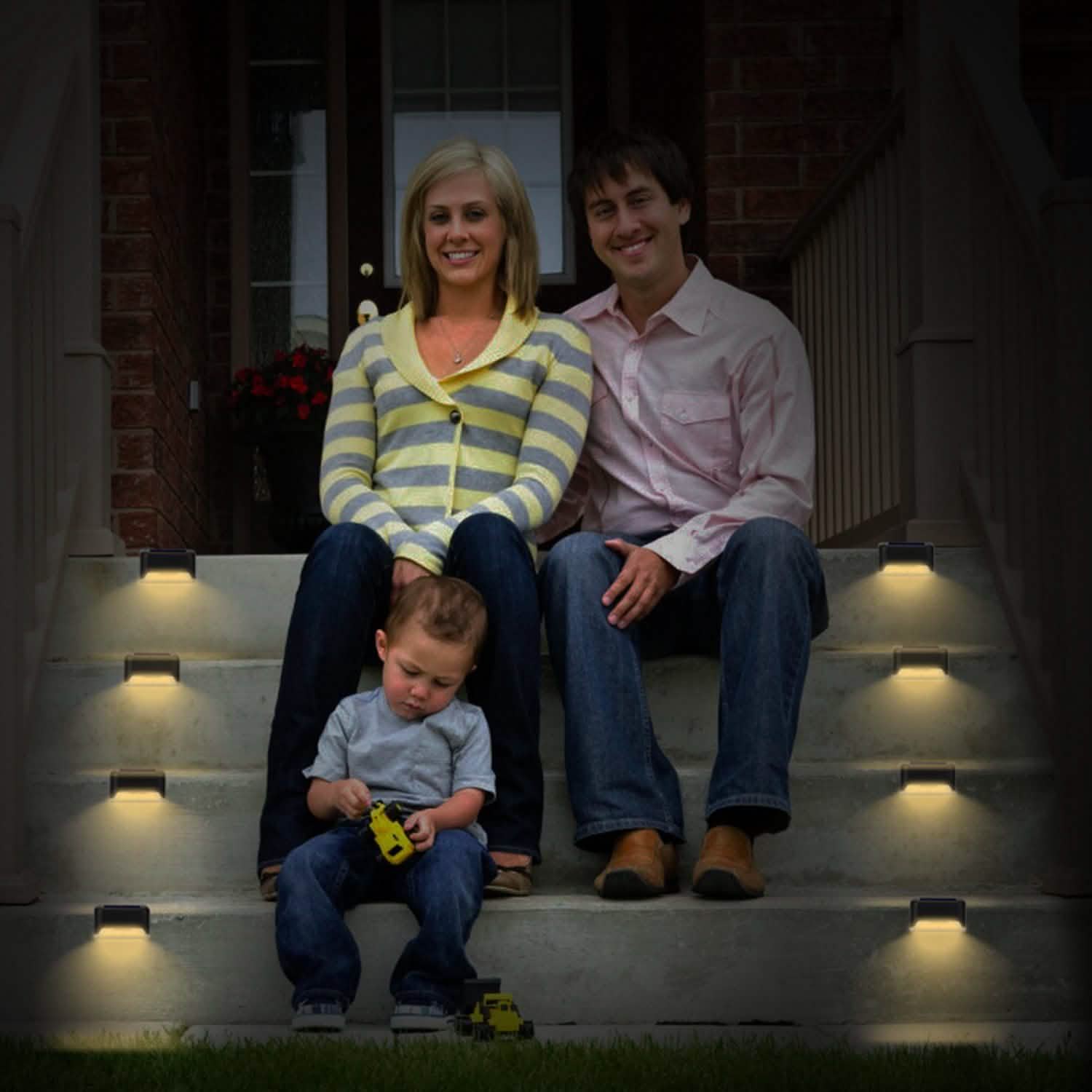 4-Piece: Solar Powered LED Step Lights DailySale