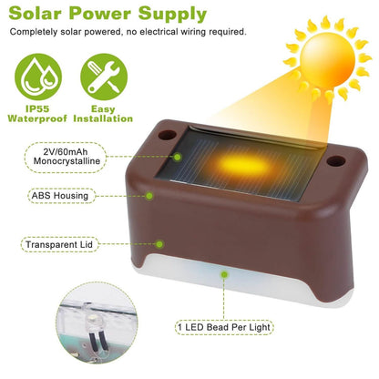 4-Piece: Solar Powered LED Step Lights DailySale