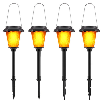 4-Piece: Solar Torch Outdoor Light with Flickering Flame DailySale
