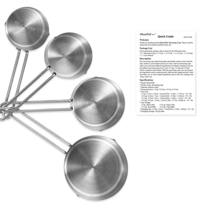 4-Piece: Stainless Steel Measuring Cups Stackable Kitchen Spoons Set DailySale