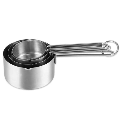 4-Piece: Stainless Steel Measuring Cups Stackable Kitchen Spoons Set DailySale