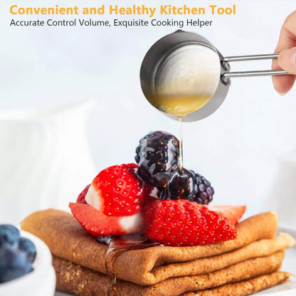 4-Piece: Stainless Steel Measuring Cups Stackable Kitchen Spoons Set DailySale