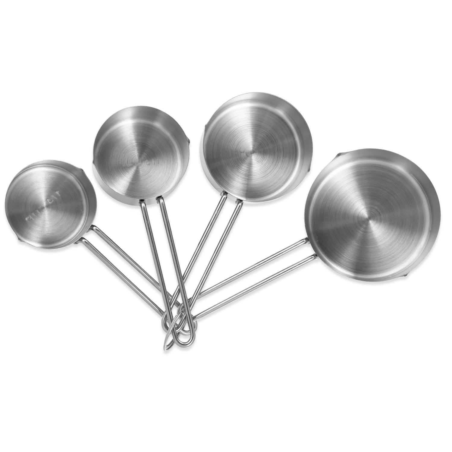 4-Piece: Stainless Steel Measuring Cups Stackable Kitchen Spoons Set DailySale