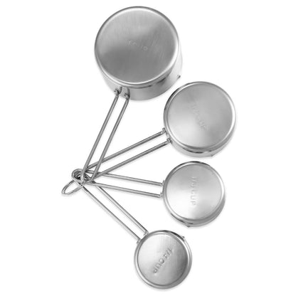 4-Piece: Stainless Steel Measuring Cups Stackable Kitchen Spoons Set DailySale