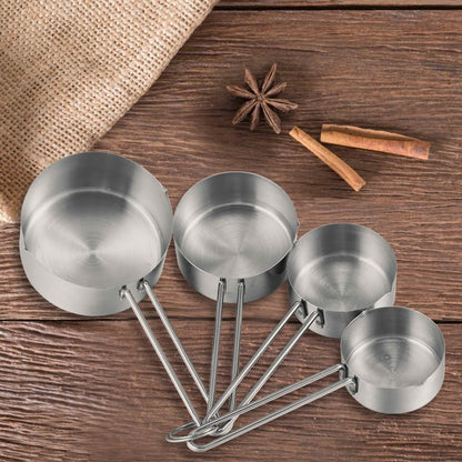 4-Piece: Stainless Steel Measuring Cups Stackable Kitchen Spoons Set DailySale