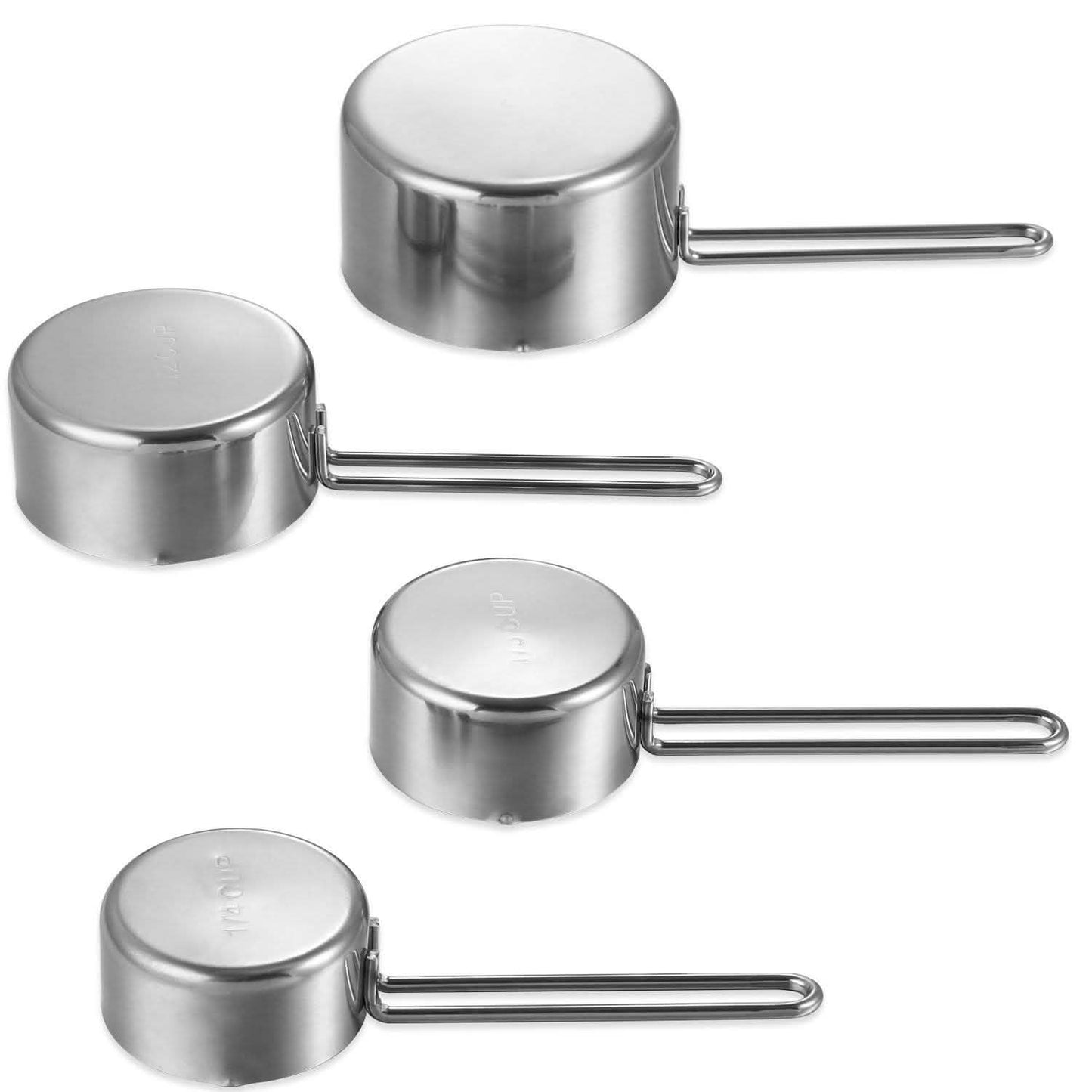 4-Piece: Stainless Steel Measuring Cups Stackable Kitchen Spoons Set DailySale