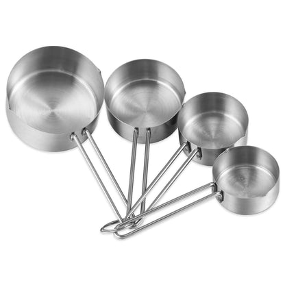 4-Piece: Stainless Steel Measuring Cups Stackable Kitchen Spoons Set DailySale