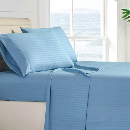 4-Piece: Stripe Smooth Textured Bedding Sheet Set DailySale