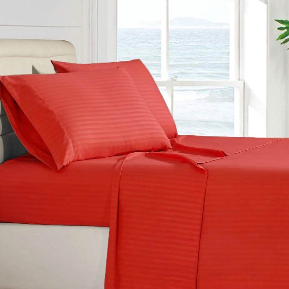 4-Piece: Stripe Smooth Textured Bedding Sheet Set DailySale