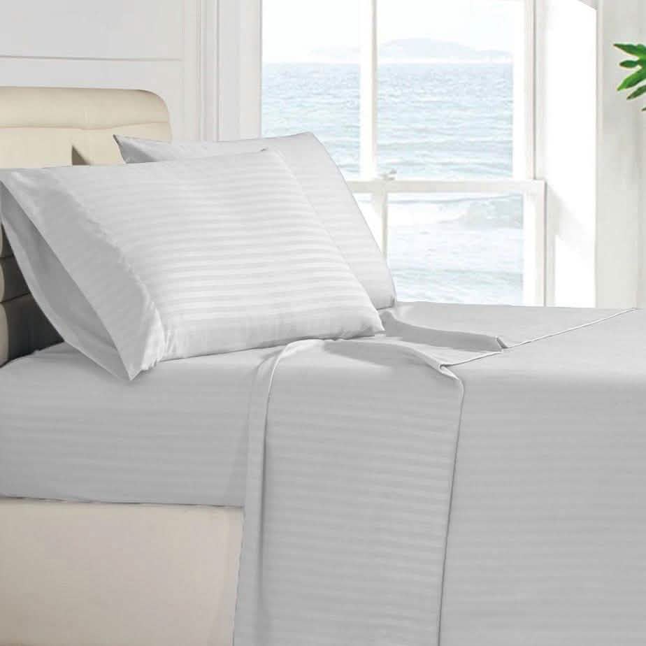 4-Piece: Stripe Smooth Textured Bedding Sheet Set DailySale