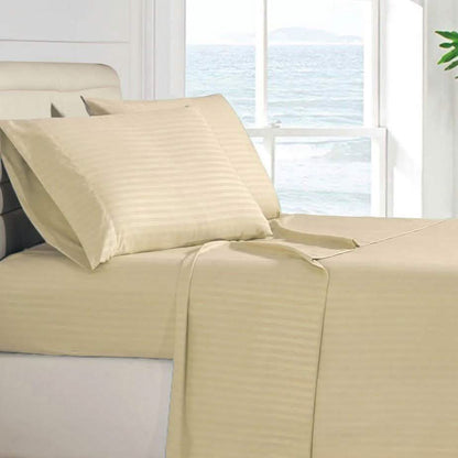 4-Piece: Stripe Smooth Textured Bedding Sheet Set DailySale